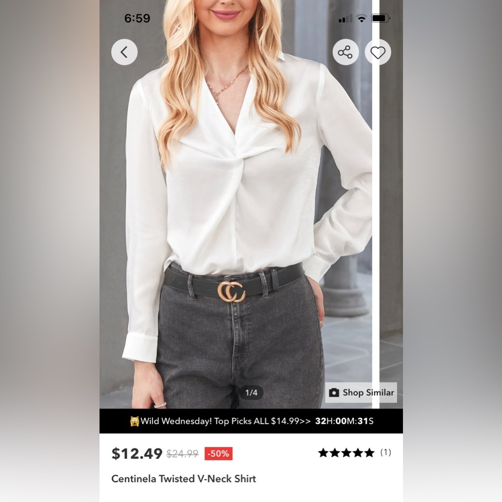 CUPSHE twisted v neck shirt